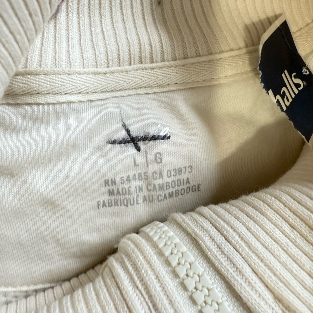 Aerie Sherpa Half Zip Pullover Cream Fleece Sweater Size L - Picture 4 of 4